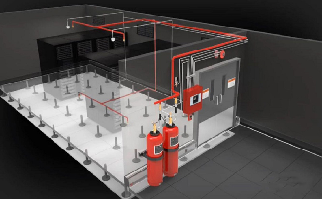 機房氣體滅火系統(tǒng)示意圖